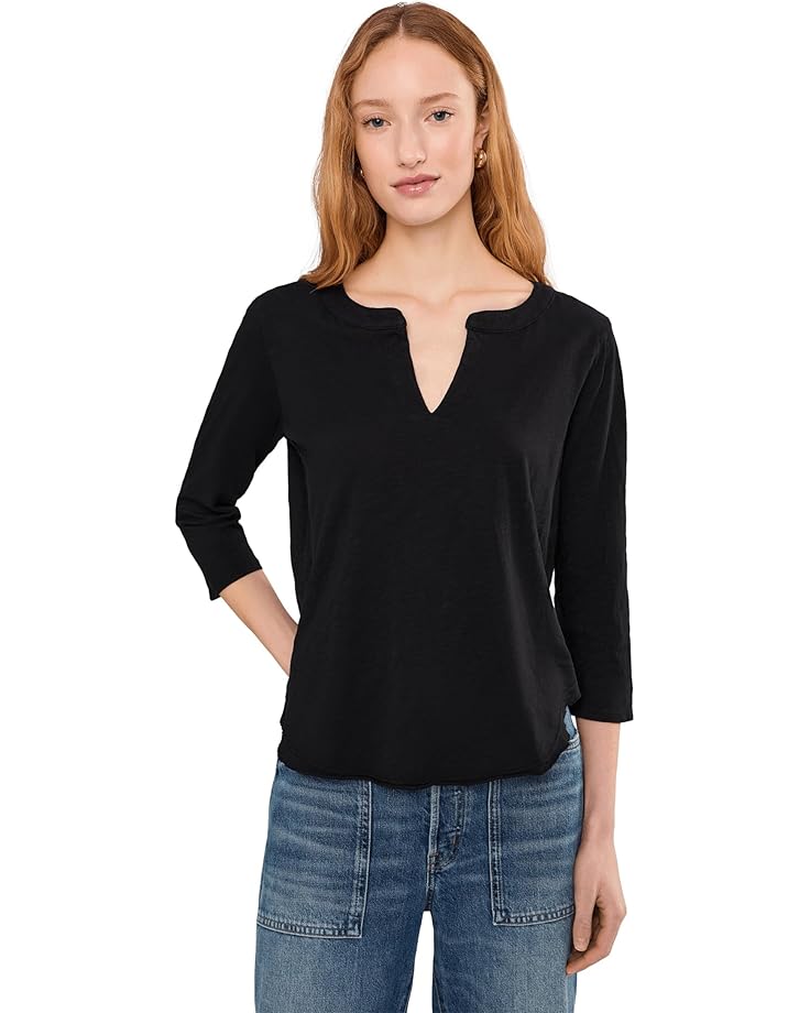 

Женская блузка Mod-o-doc 3/4 Sleeve Split Neck Mandarin, Black