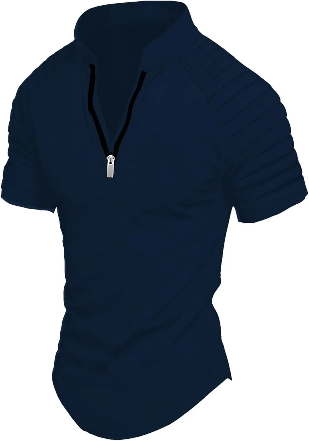 

Мужская футболка 1/4 Zip с коротким рукавом Slim Fit для тренажерного зала