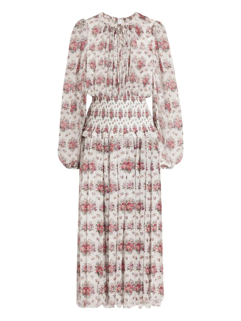 

Платье миди с цветочным принтом DOLCE & GABBANA, белый