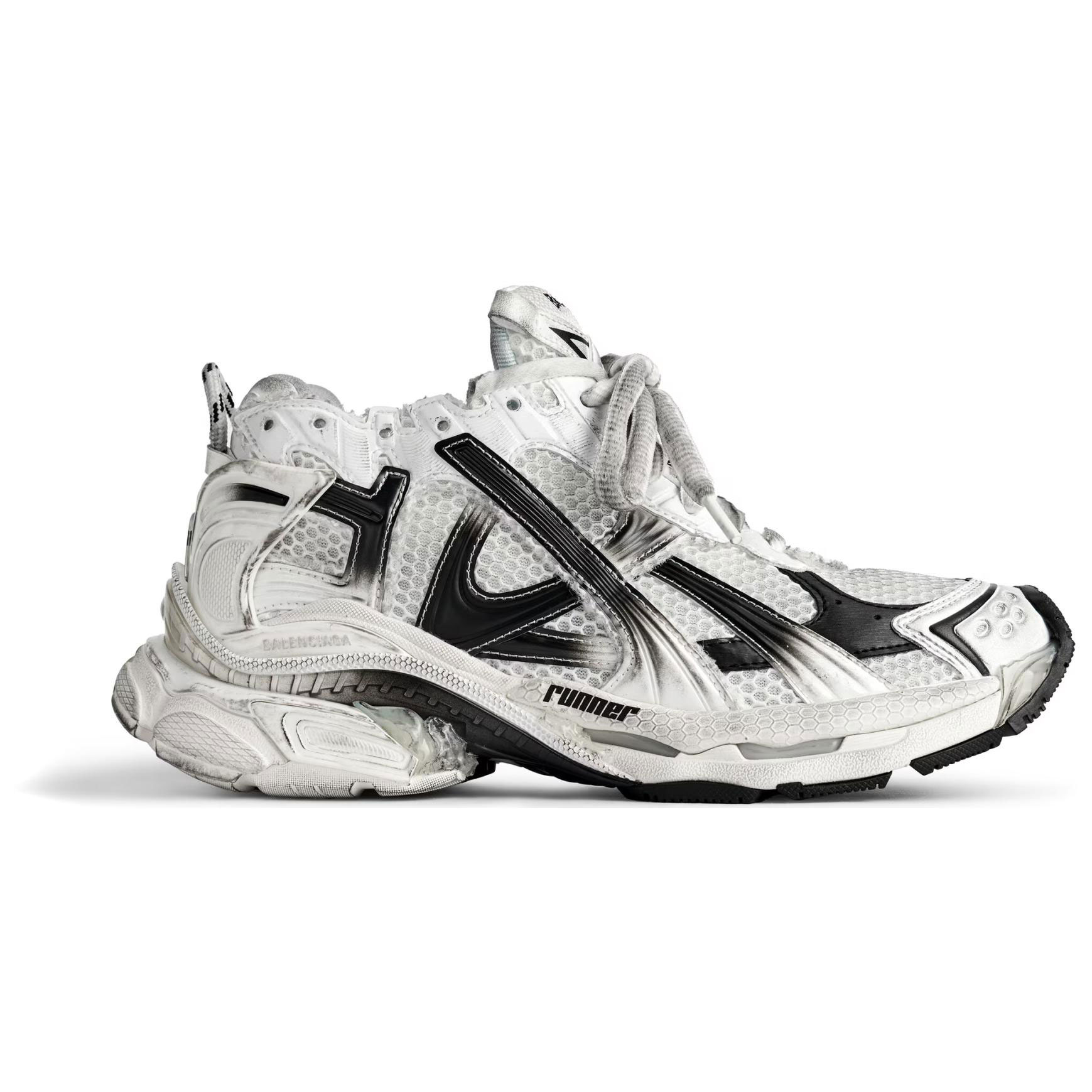 Balenciaga Мужские повседневные кроссовки Runner Low-Top черно-белые, цвет Black White — фото 2