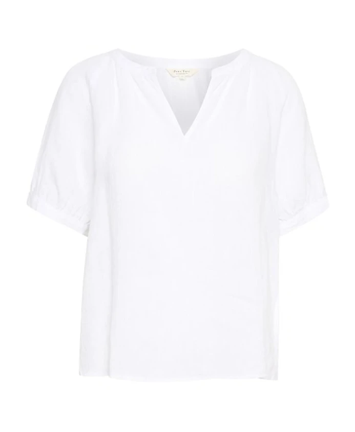 

Белая льняная блузка с пышными рукавами Part Two, белый