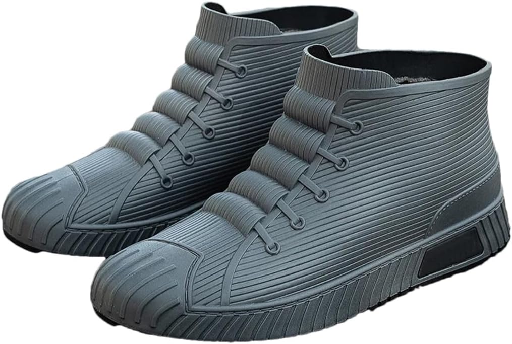 

Wjnvfioo Модные мужские и женские резиновые сапоги, сапоги до середины голени, водонепроницаемые ботинки, удобные, противоскользящие рыболовные обувь, серый