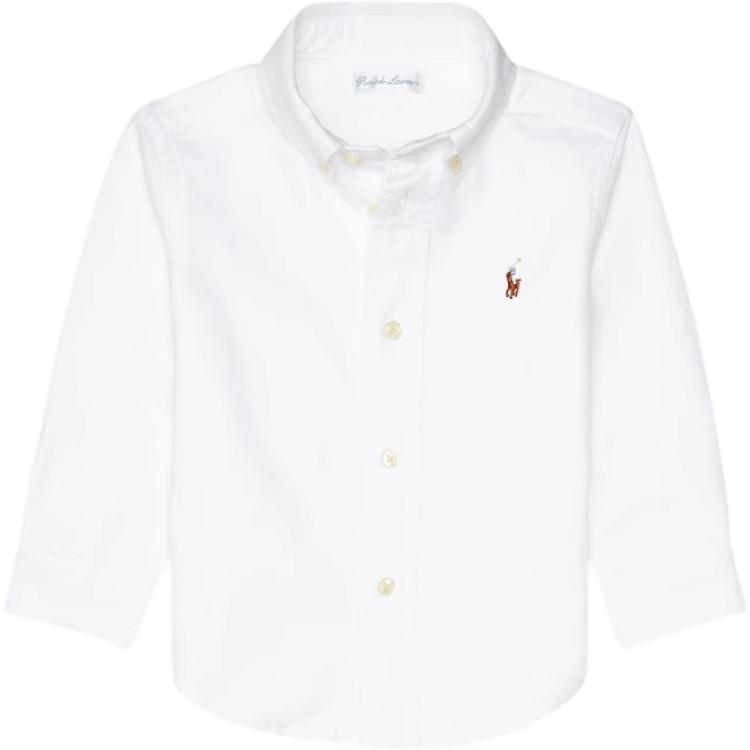 Polo Ralph Lauren Рубашка FW21 белая для младенцев и малышей — фото 3