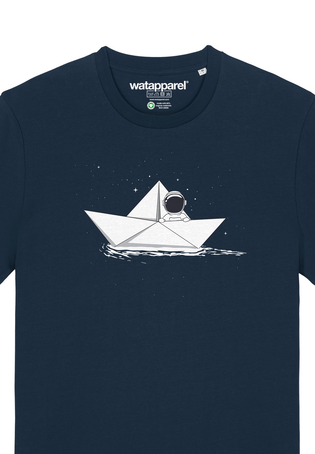

Футболка с принтом ASTRONAUT IN PAPER BOAT watapparel, темно-синий