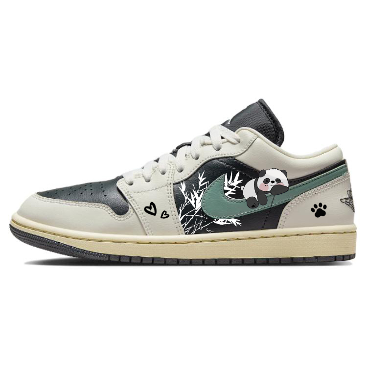 

Jordan Женские баскетбольные кеды Air 1 с износостойкой и противоскользящей подошвой, низкие, винтажные, черно-зеленые, цвет Black Green