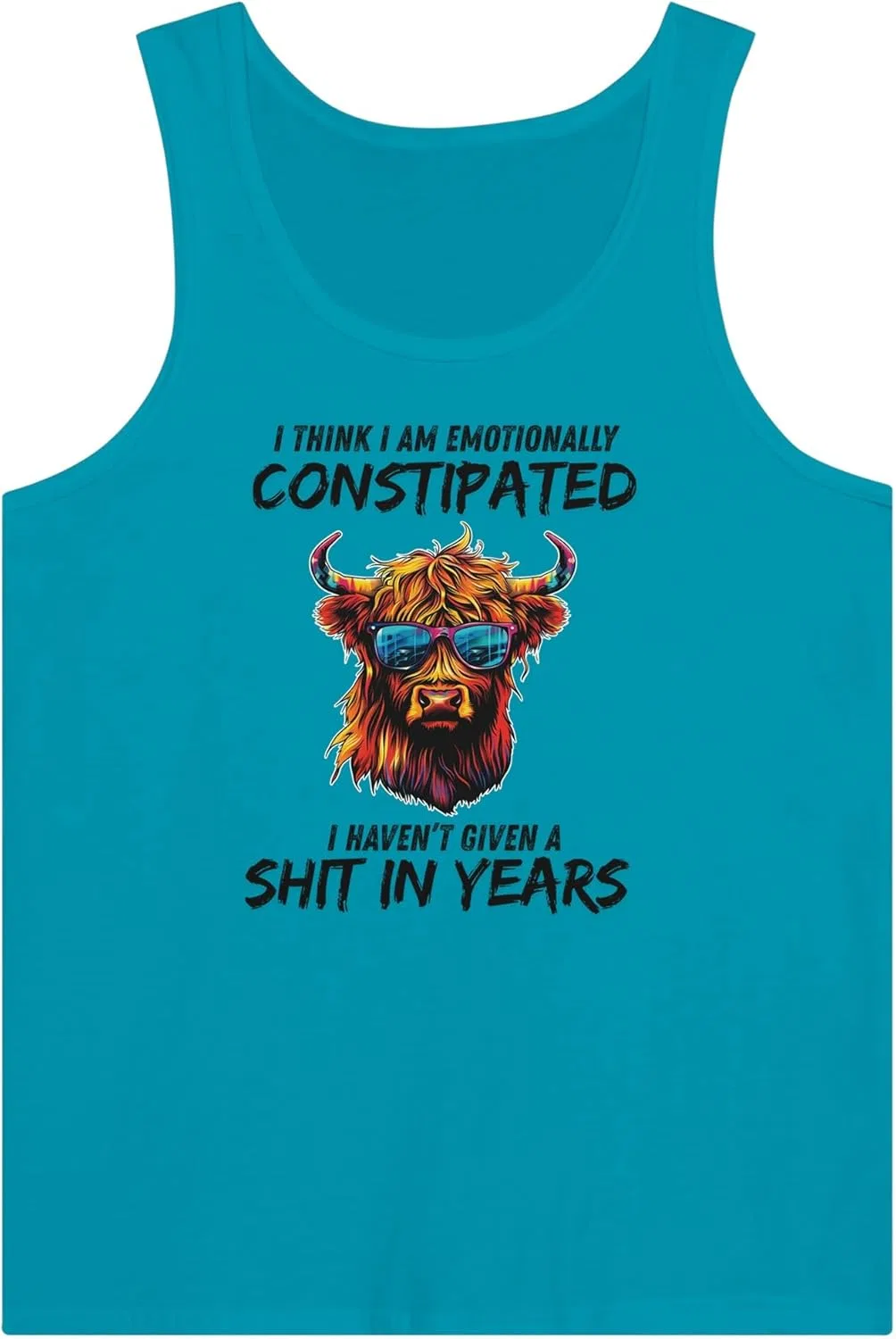 Мужской топ с принтом, Emotionally Constipated, Teal