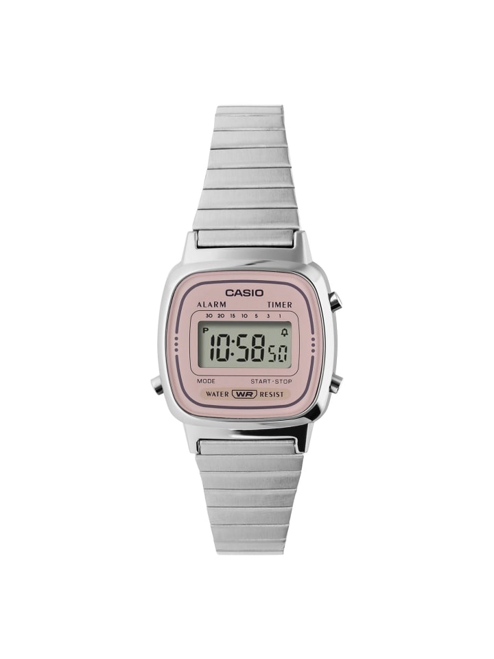 

Часы Casio с кварцевым механизмом и стальным корпусом, серебристого цвета