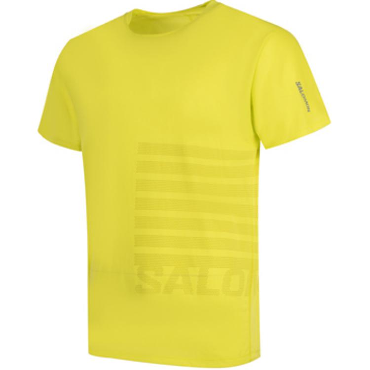 

SALOMON Футболка Sense Aero SS унисекс, желто-зеленая