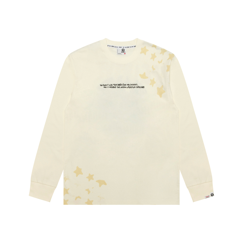 

Футболка с длинным рукавом A Bathing APE с камуфляжным принтом в виде звезд Aape, Ecru Ivx, Бежевый, Футболка с длинным рукавом A Bathing APE с камуфляжным принтом в виде звезд Aape, Ecru Ivx