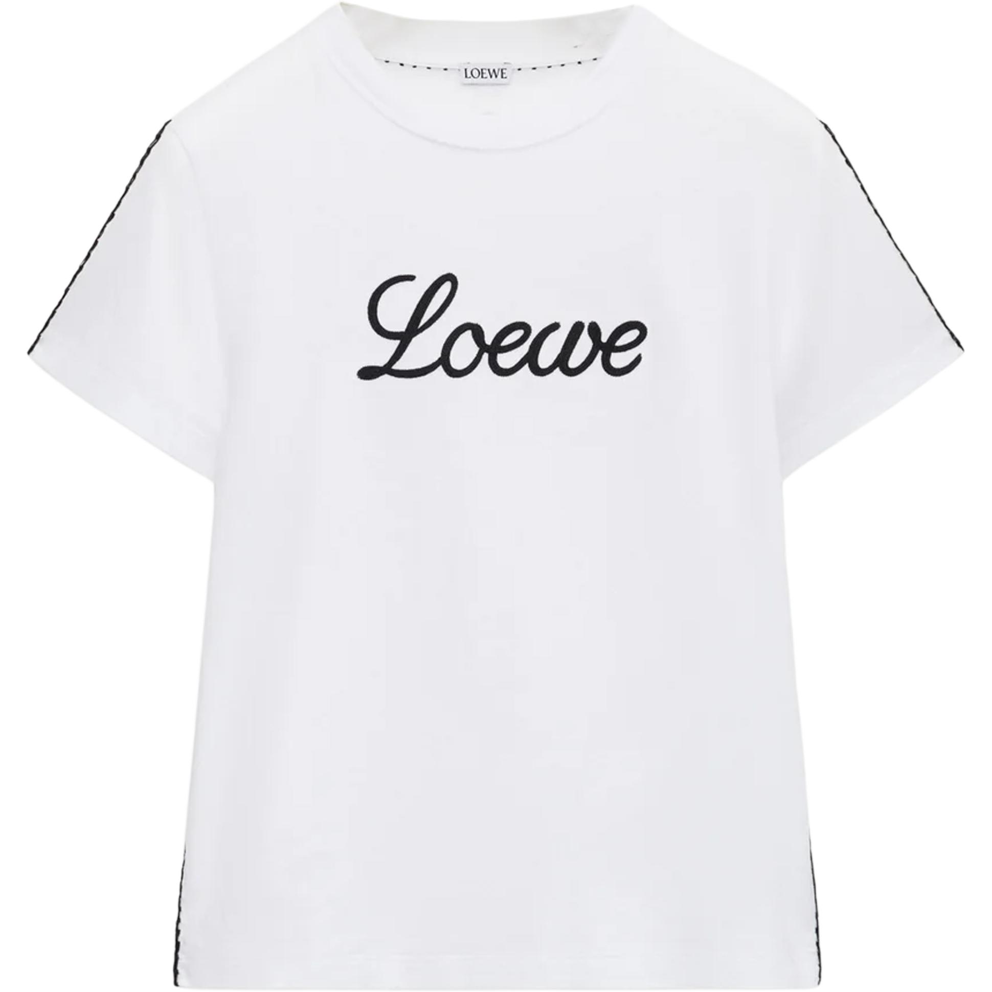 

Женская футболка FW25 в обычном стиле Loewe, белый