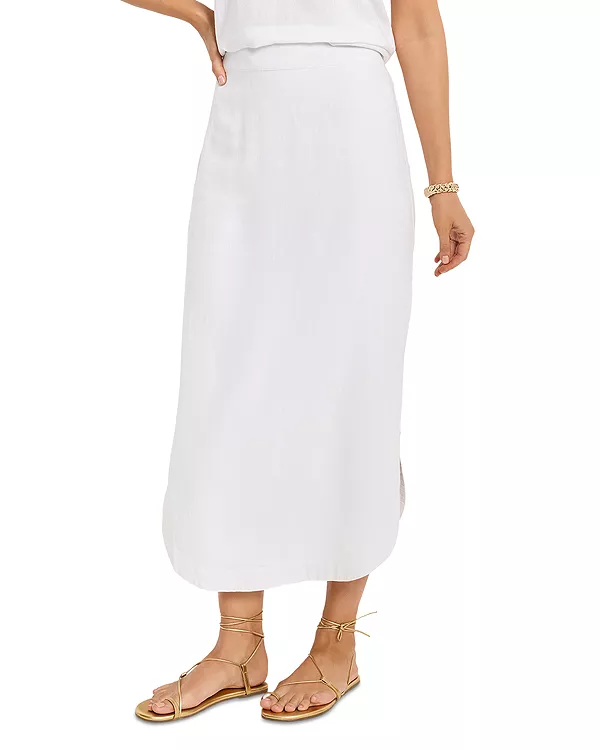 

Льняная юбка-трапеза в стиле румба Nic+Zoe, белый