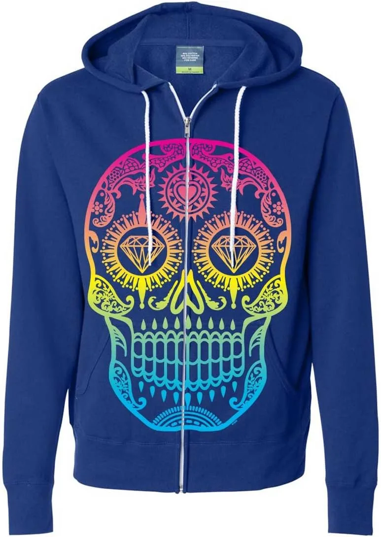 

Толстовка с капюшоном на молнии Neon Diamond Eyes Smiling Sugar Skull Dolphin Shirt Co