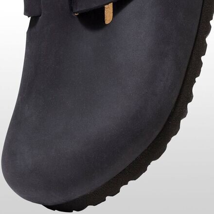 Женские сабо Birkenstock Boston кожаные с мягкой стелькой, черный — фото 2