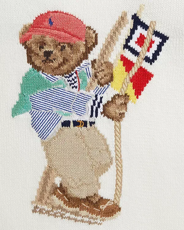 Хлопковый свитер Polo Bear - для детей постарше Ralph Lauren, White — фото 3