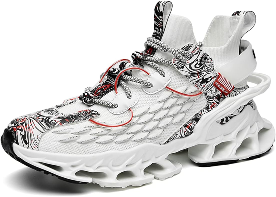 

Мужские модные кроссовки GSIGUL с лезвием, противоскользящие, для бега, тенниса и повседневной носки, белый