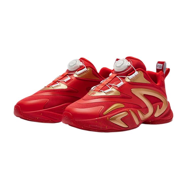FILA KIDS Противоскользящие и износостойкие дышащие детские кроссовки Molecular Red/Elegant Gold Kids — фото 2