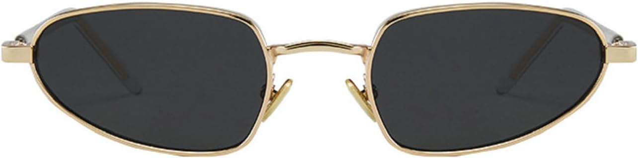 

Женские солнцезащитные очки в стиле панк с маленькой оправой, роскошная металлическая многоугольная оправа, солнцезащитные очки для женщин, защита от ультрафиолета UV400 63006 Melrose, Gold Black