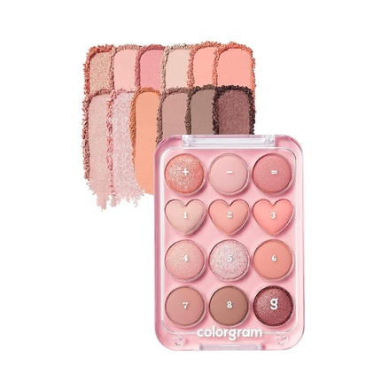 

Палитра теней для век Pin Point 01 Peach Coral, ультра-смешиваемая матовая Colorgram