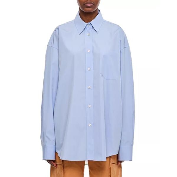 

Футболка chiffon back oversized shirt Stella Mccartney, синий