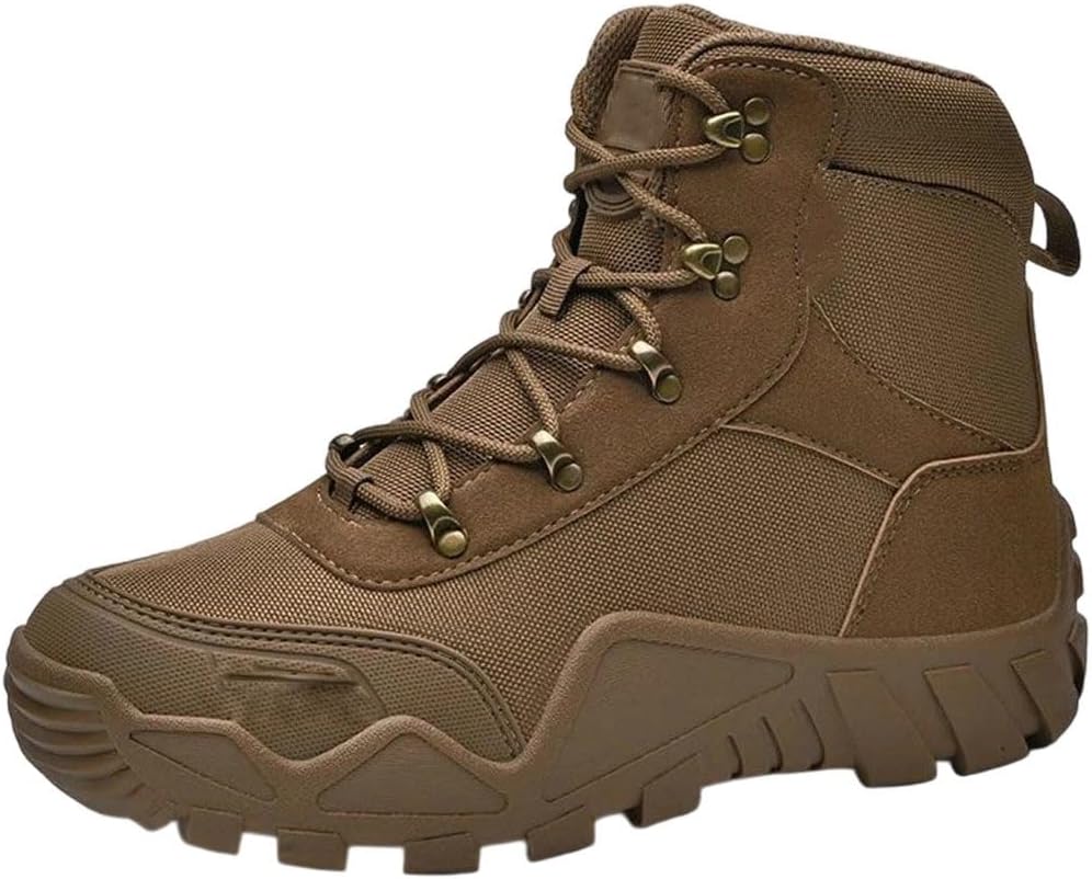 

Мужские ботинки большого размера для улицы, походные, на шнуровке, повседневные, с безопасной подошвой, водонепроницаемые, для скалолазания Generic, коричневый