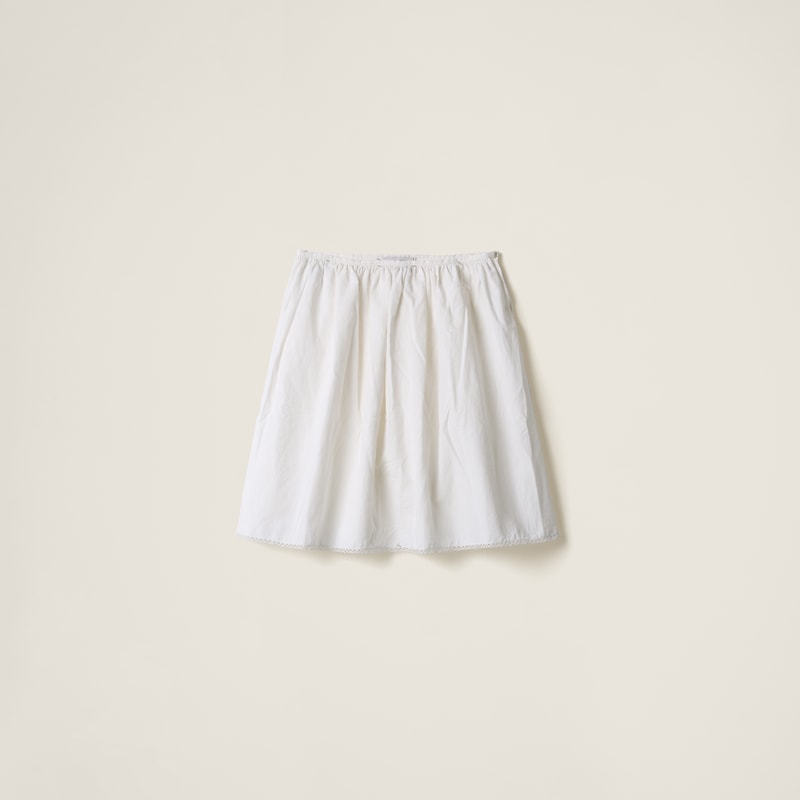 

Юбка из пламенного поплина Miu Miu, белый