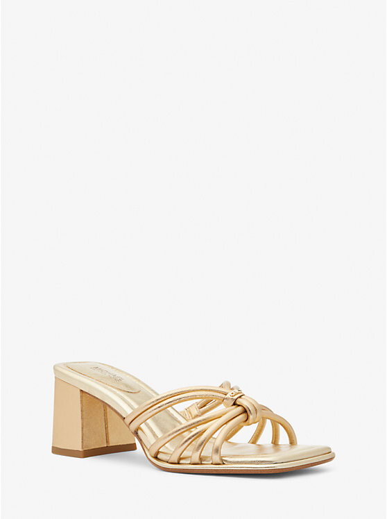 

Мюли из металлизированной кожи Astra Michael Kors, золотой