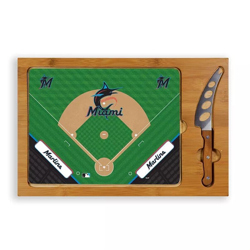 

Набор сервировочных досок Picnic Time Miami Marlins со стеклянной столешницей