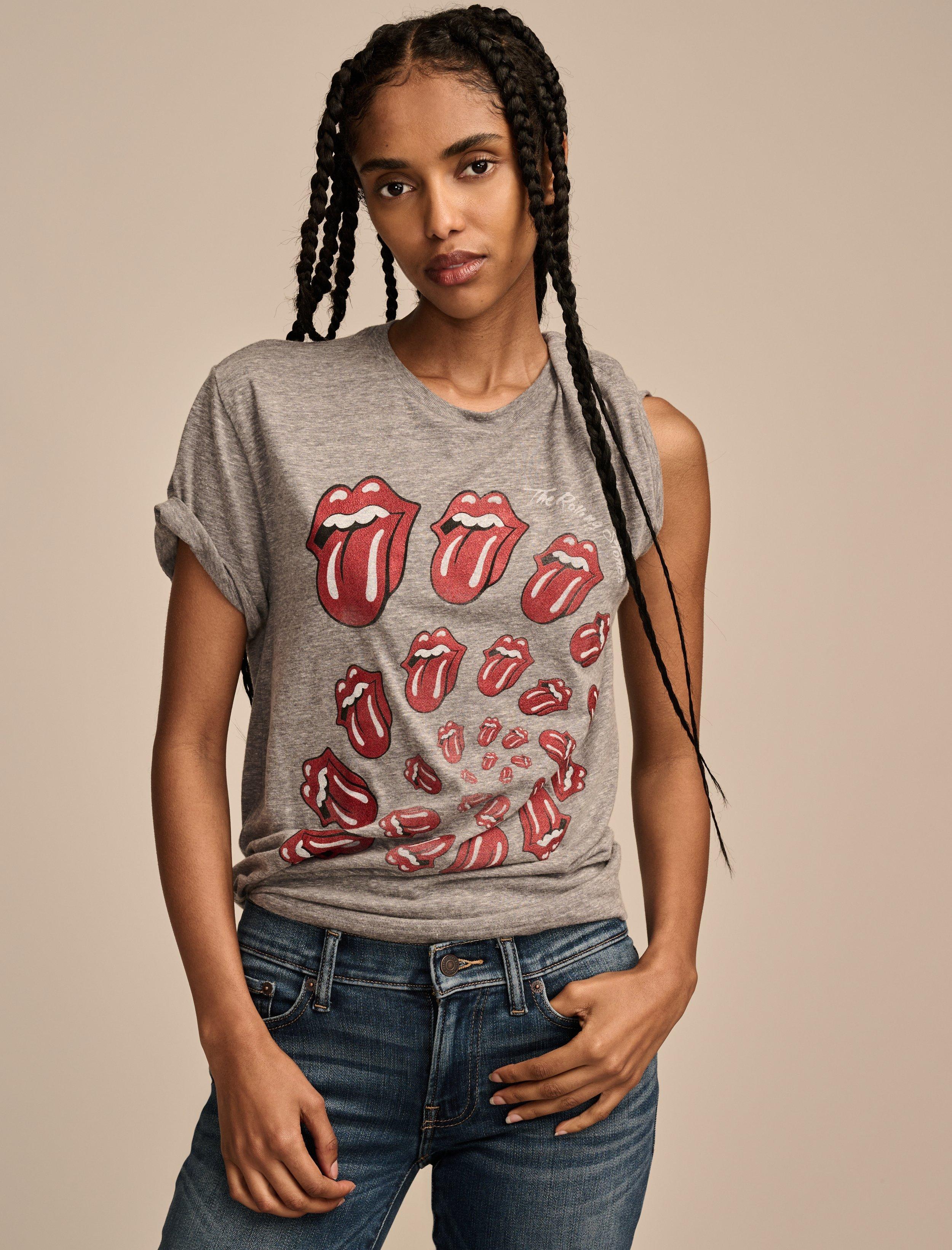 

Женская футболка-бойфренд Lucky Brand Rolling Stones Spiral, цвет medium grey