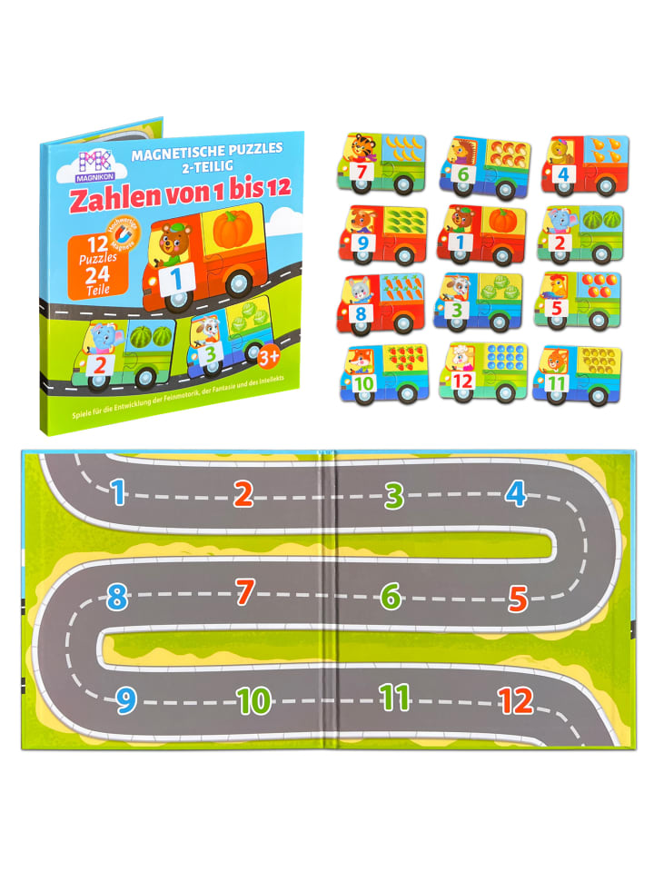 

Изучите числа от 1 до 12, 12 головоломок, каждая из которых состоит из 2 частей