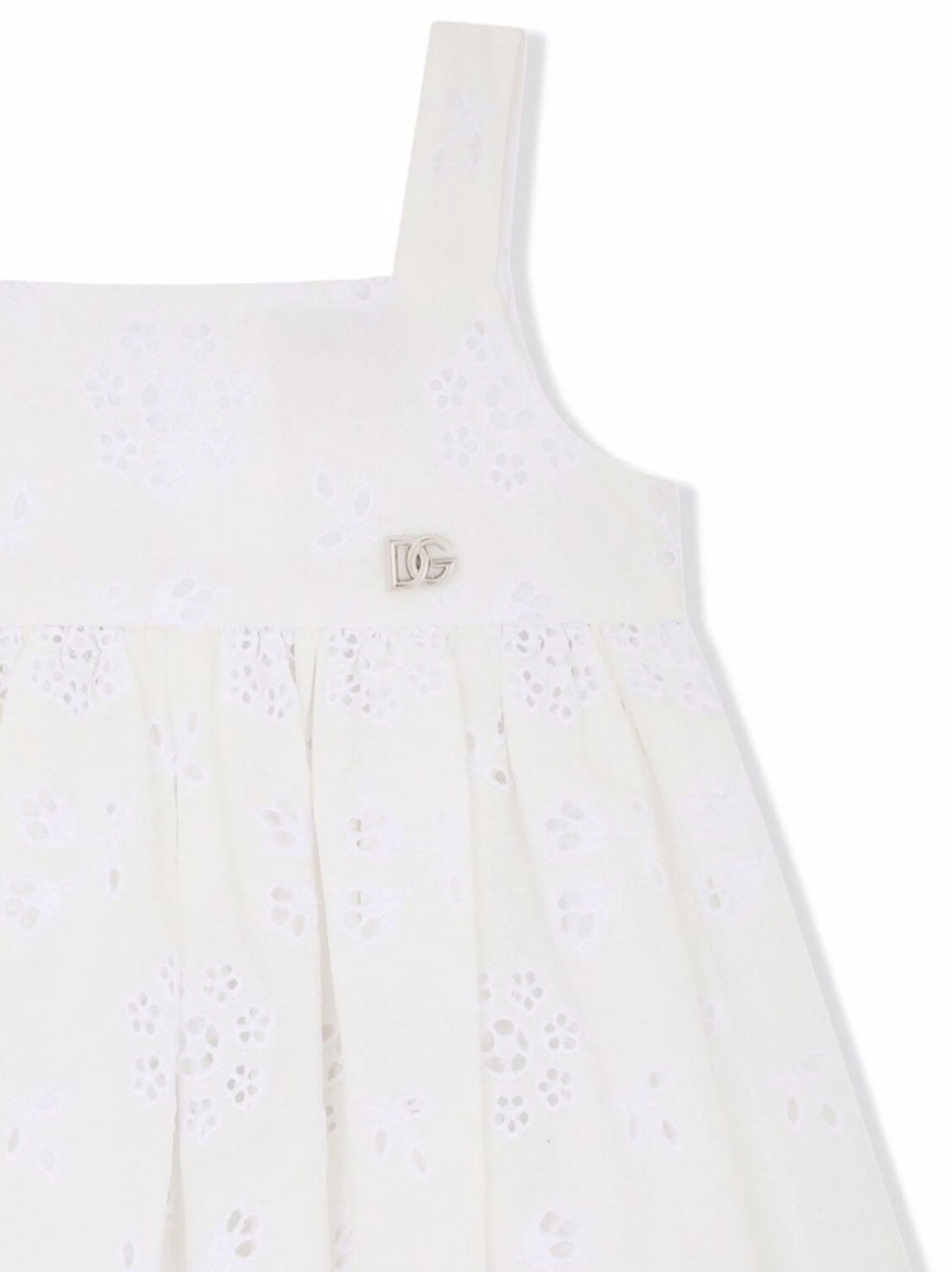 Комплект из платья и блумеров с английской вышивкой Dolce & Gabbana Kids, белый — фото 4