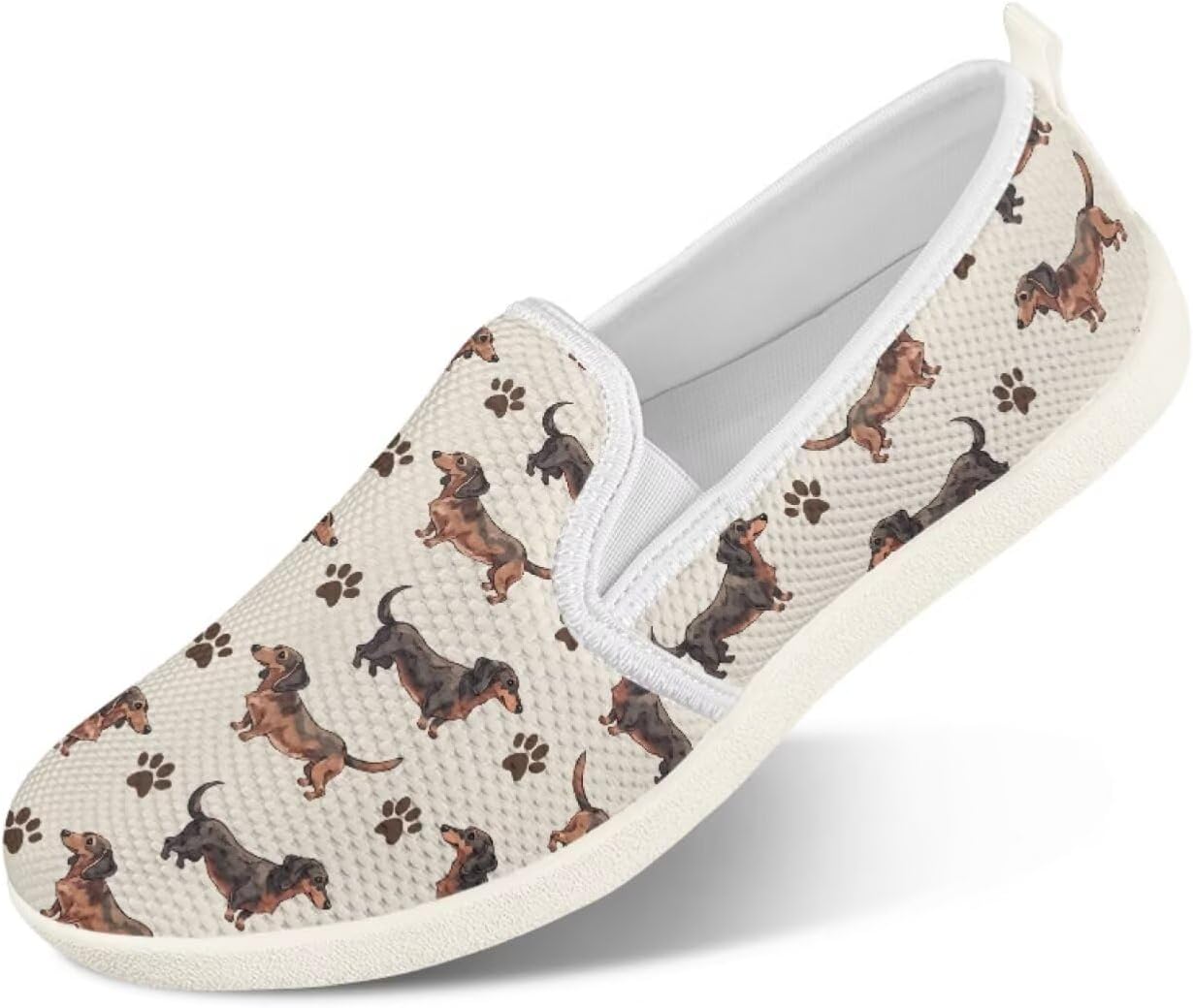 

Мужские туфли с животным принтом, слипоны, удобные лоферы, модные повседневные кроссовки, сетчатые плоские туфли, широкие, легкие, размеры 4-9 Twousenru, Cartoon Dachshunds