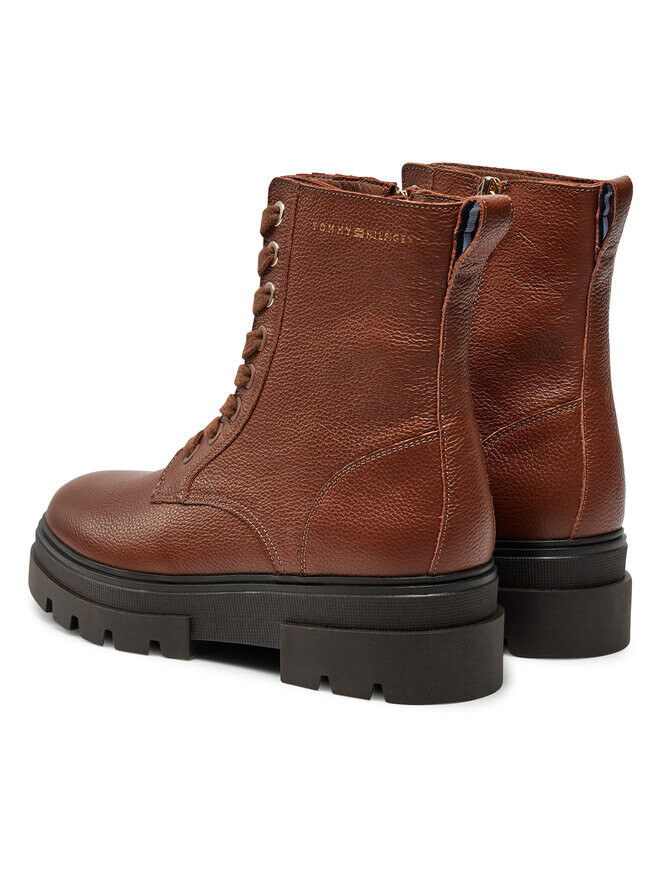 Ботильоны Tommy Hilfiger Bicolor Leather Lace-Up FW0FW08160, коричневый — фото 3