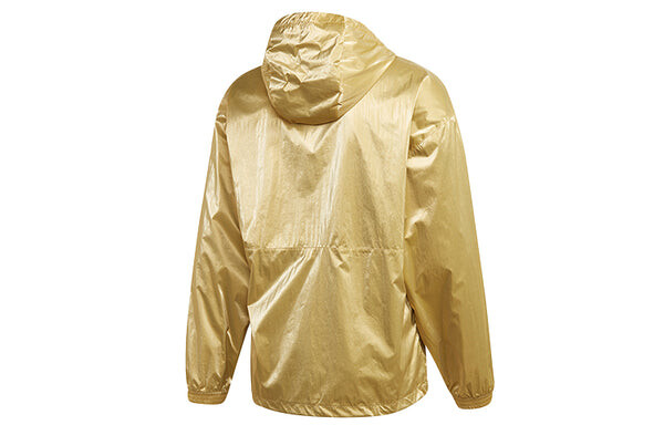 Куртка adidas originals TLM 02 WB Gold Half Zipper Pullover hooded Double Sided Windbreaker Jacket Gold Color, желтый — фото 2