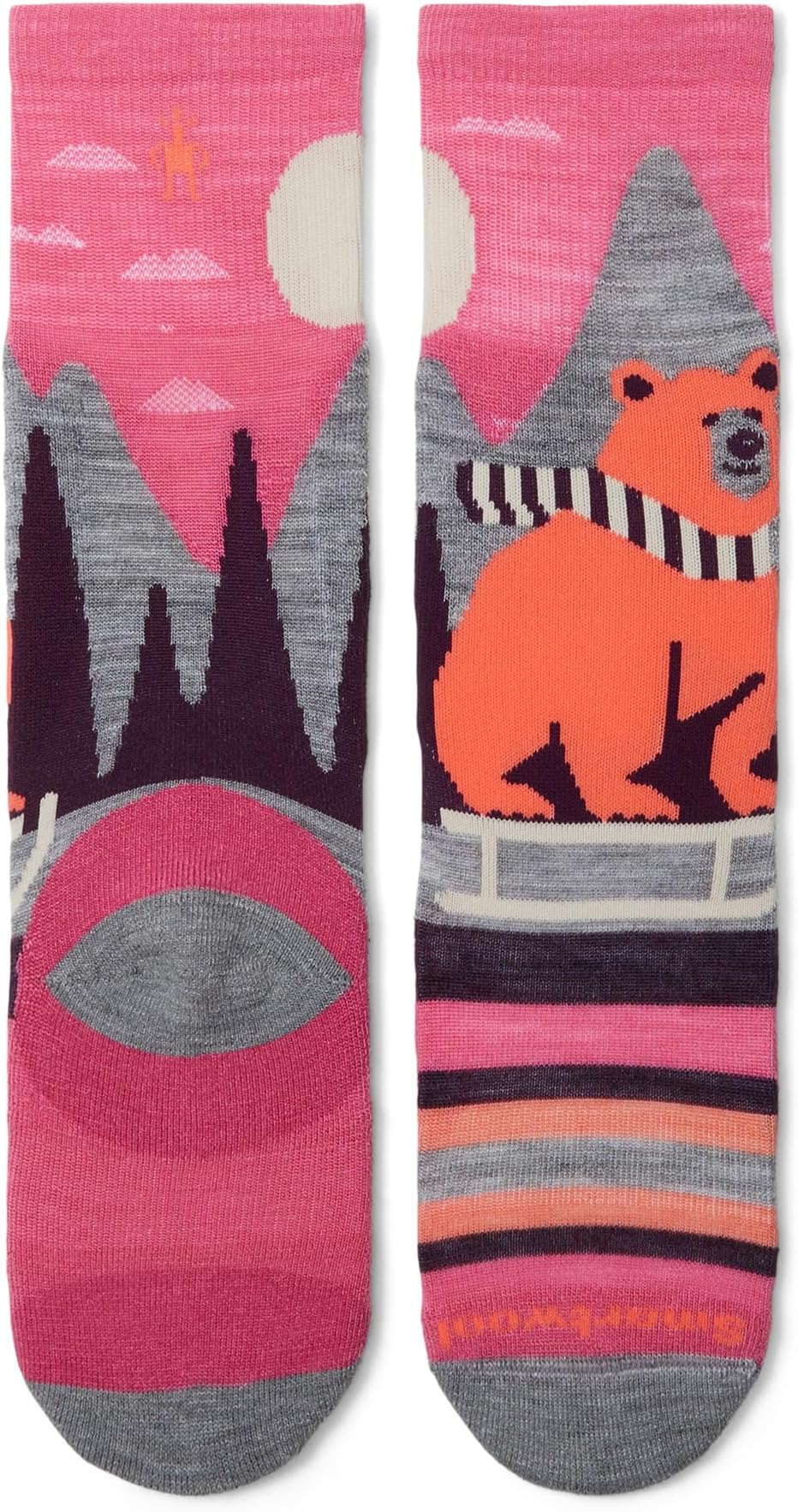 Носки Smartwool Kids  Kids' Ski Light Cushion Sleigh Bear Over The Calf Socks, Garden Pink — фото 2