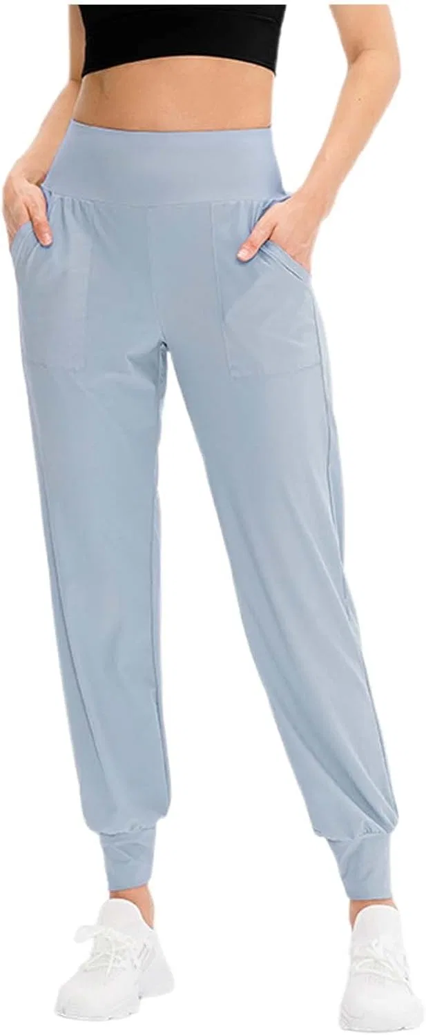 Женские свободные брюки для йоги с карманами, Light Blue