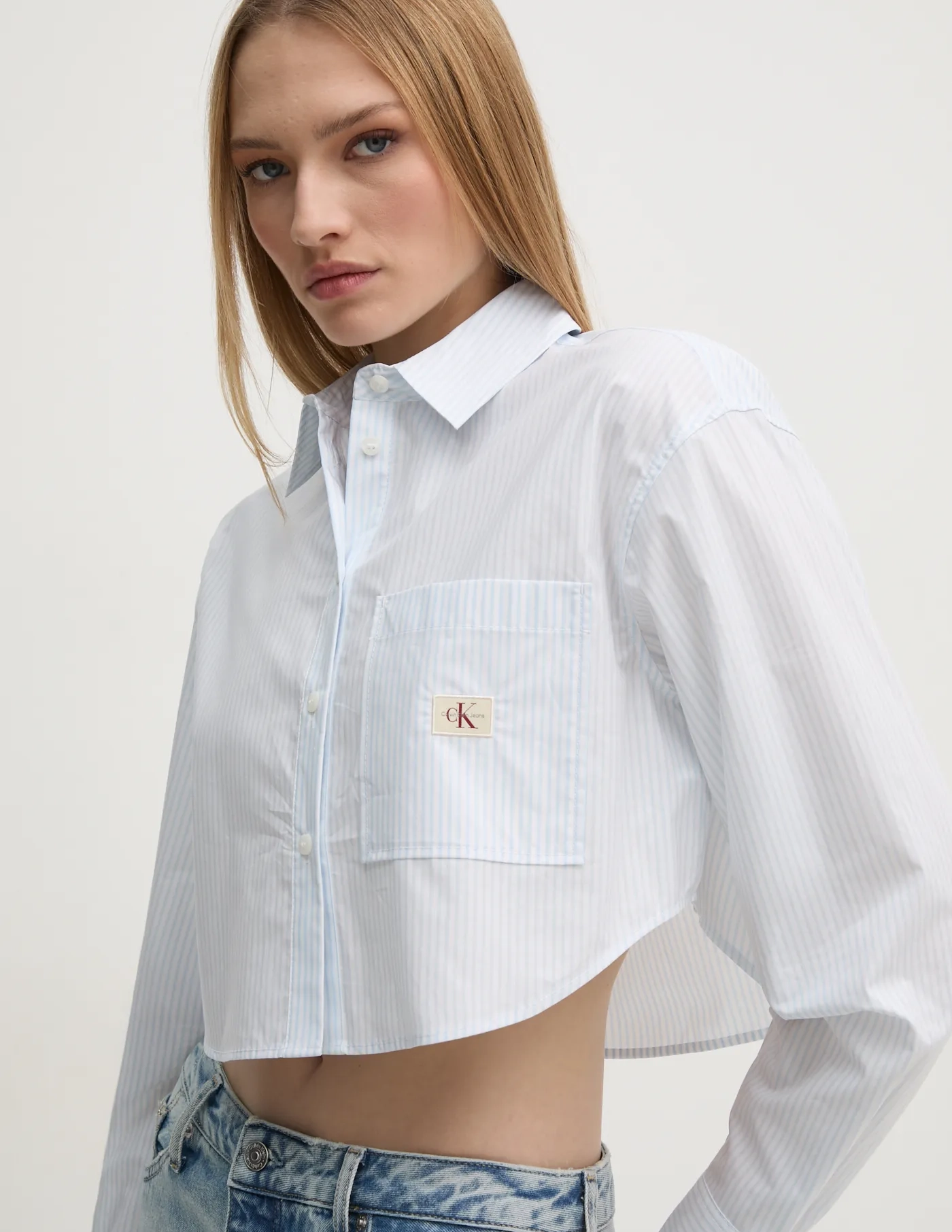 

Хлопковая рубашка Calvin Klein Jeans, синий