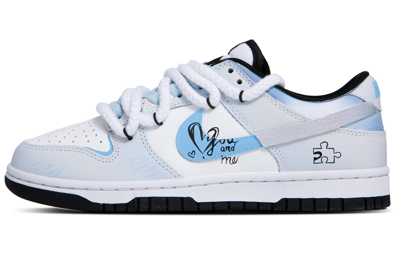 

Кроссовки Nike Dunk Skateboarding Shoes Unisex Low-top White/blue/black, белый
