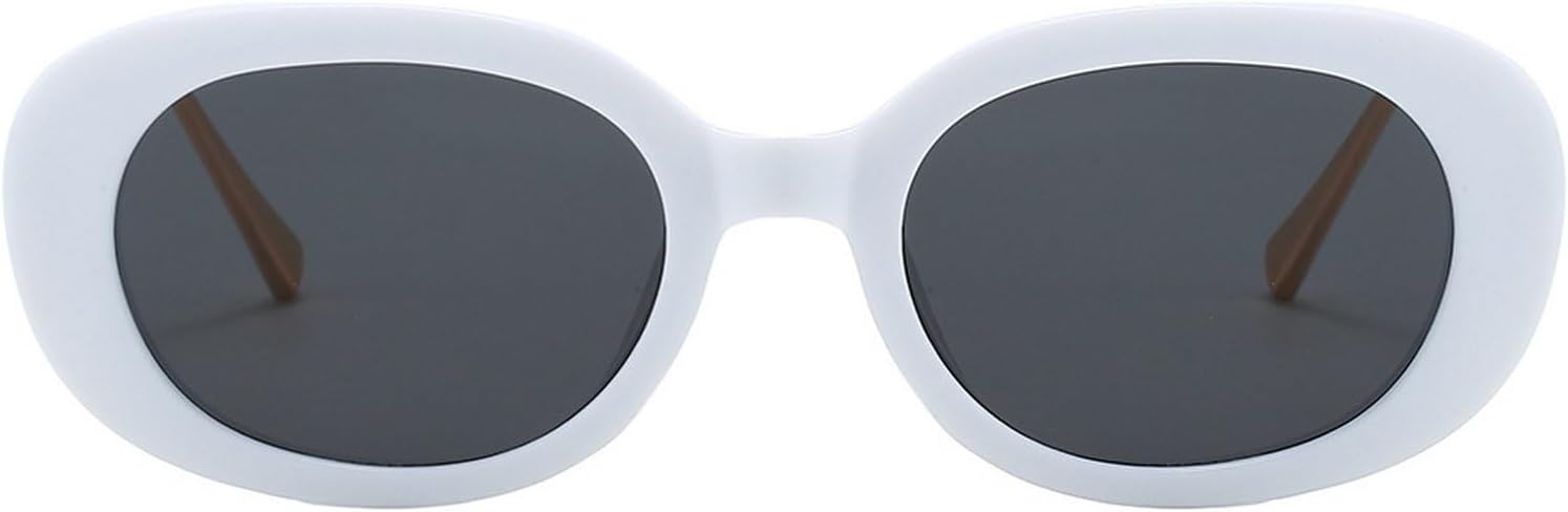 

Ретро овальные женские солнцезащитные очки, модные винтажные классические овальные солнцезащитные очки в металлической оправе для мужчин, трендовые очки UV400 mincl, White