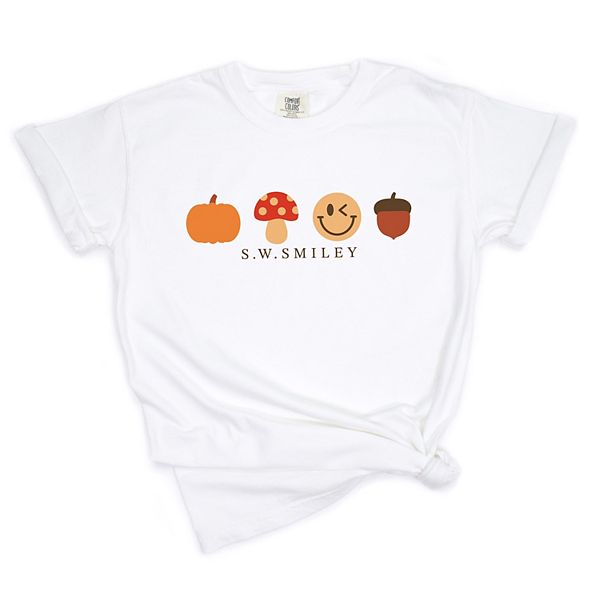 

SWSmiley fall icons - женская футболка с принтом, окрашенная в стиле garment dyed Simply Sage Market, White, Белый, SWSmiley fall icons - женская футболка с принтом, окрашенная в стиле garment dyed Simply Sage Market, White