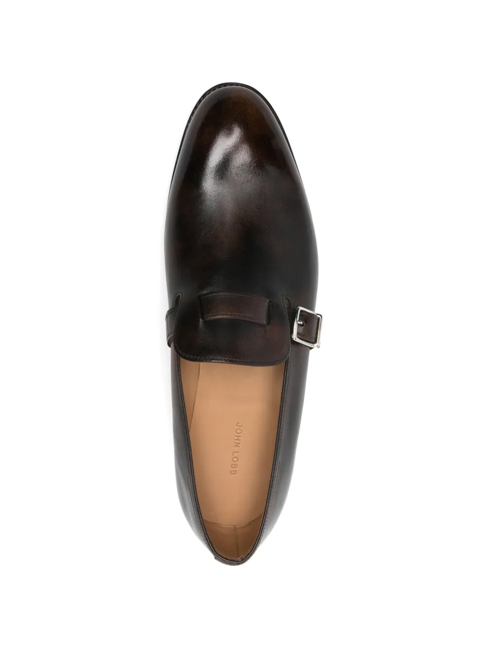 Кожаные лоферы с ремешком и пряжкой John Lobb, коричневый — фото 4