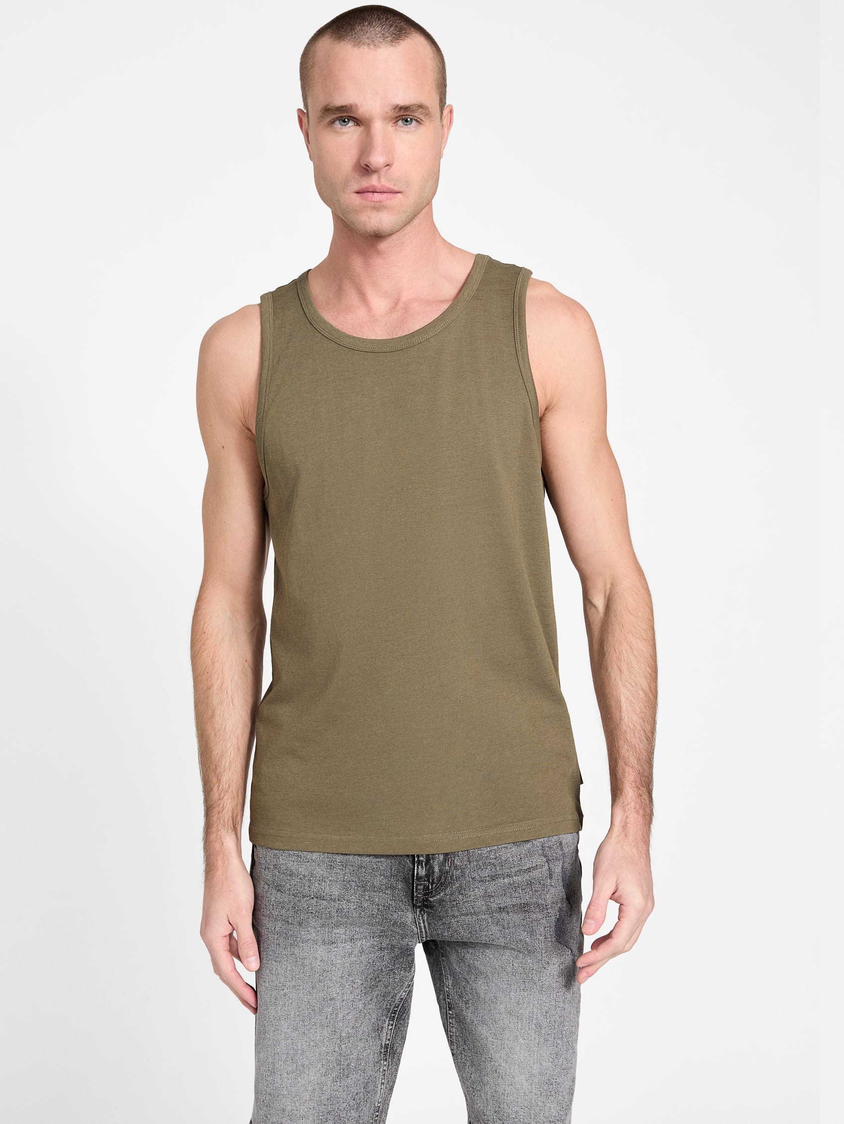 

Эко Брент майка Guess Factory, цвет dusty sage