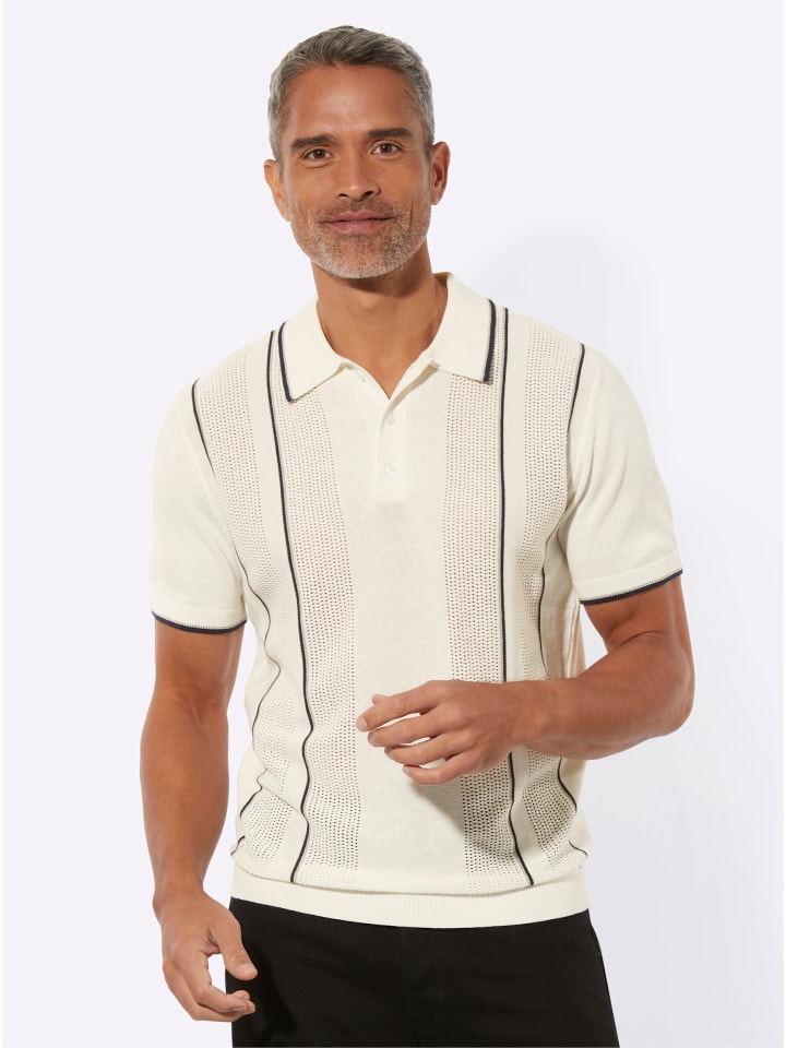 

Свитер-поло цвета экрю и темно-синего цвета Sieh an!