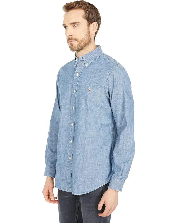 Рубашка Polo Ralph Lauren Classic Fit Indigo Chambray Shirt, Medium Indigo — фото 2