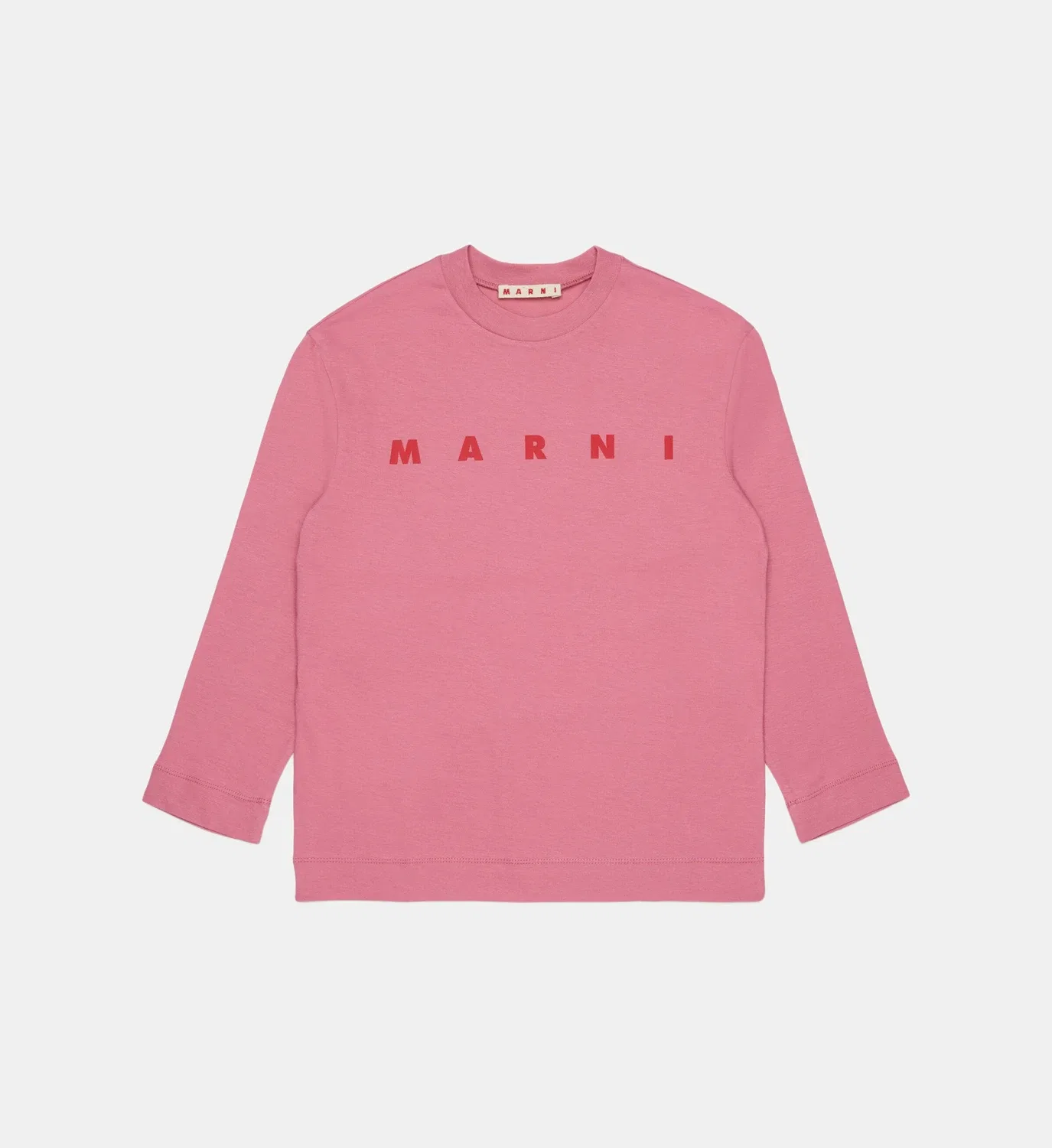 Футболка из джерси с длинными рукавами и логотипом Marni, розовый