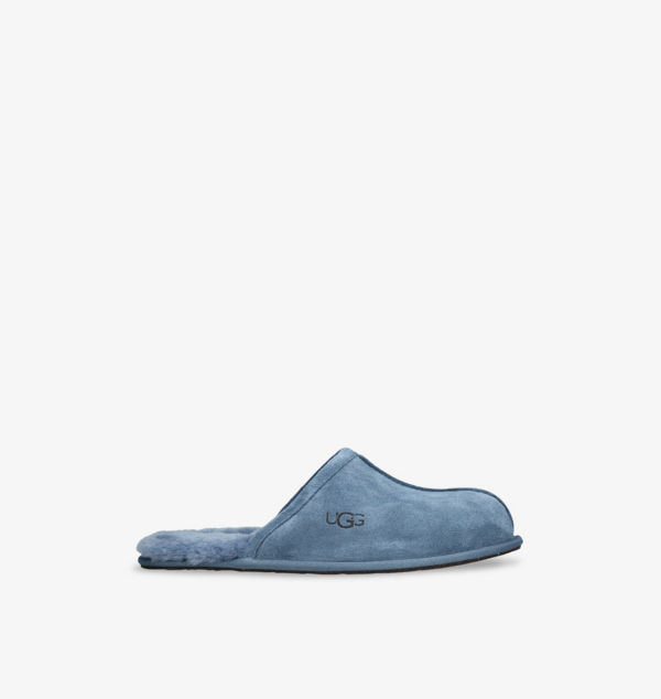 

Тапочки из замши и овчины с логотипом Scuff Ugg, синий
