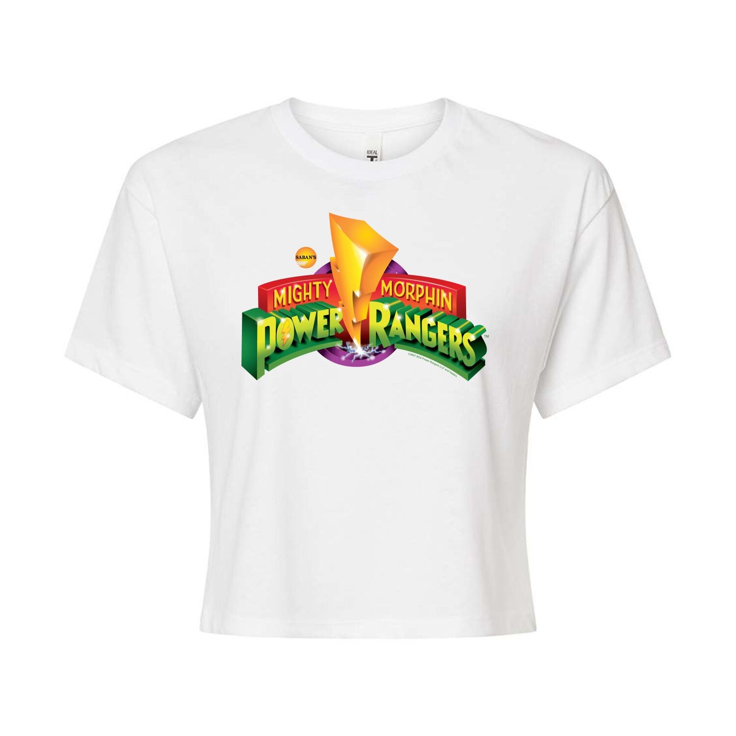 

Укороченная футболка с логотипом Juniors' Power Rangers с рисунком Licensed Character, белый