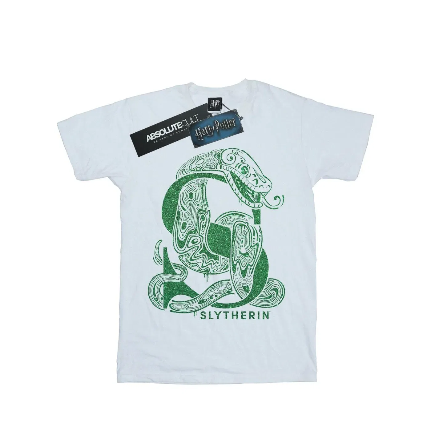 Футболка детская с принтом Slytherin Harry Potter, белый — фото 2