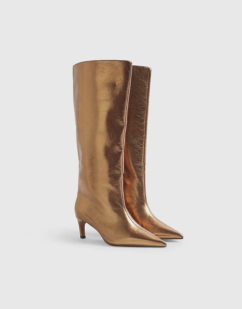 Прямые высокие сапоги River Island бронзового цвета