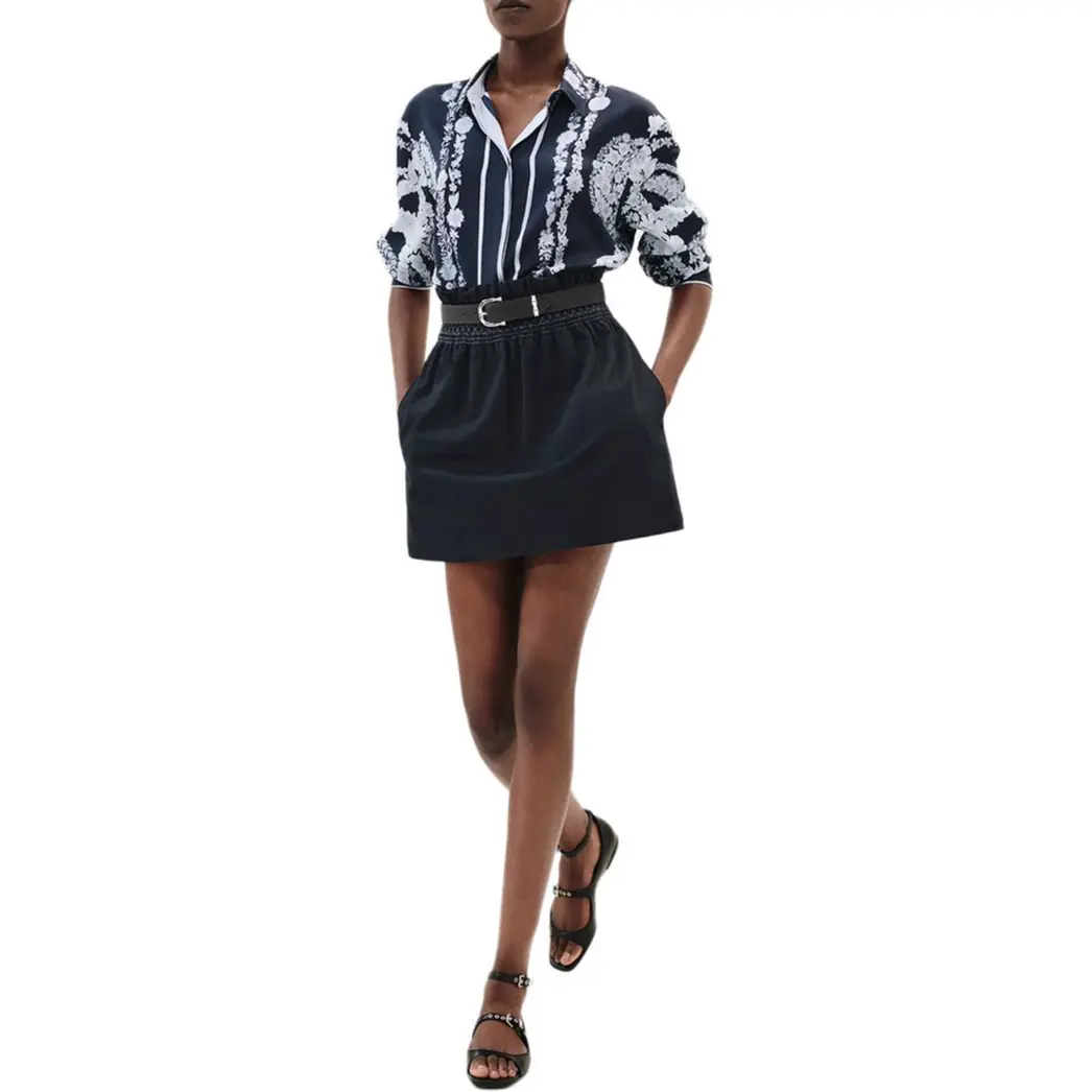 

HERMES SS25 повседневные короткие юбки для женщин black blue