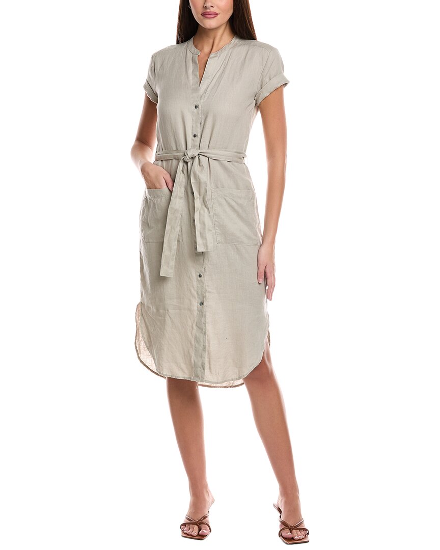 

Джеймс Перс Льняное платье-рубашка James Perse, зеленый